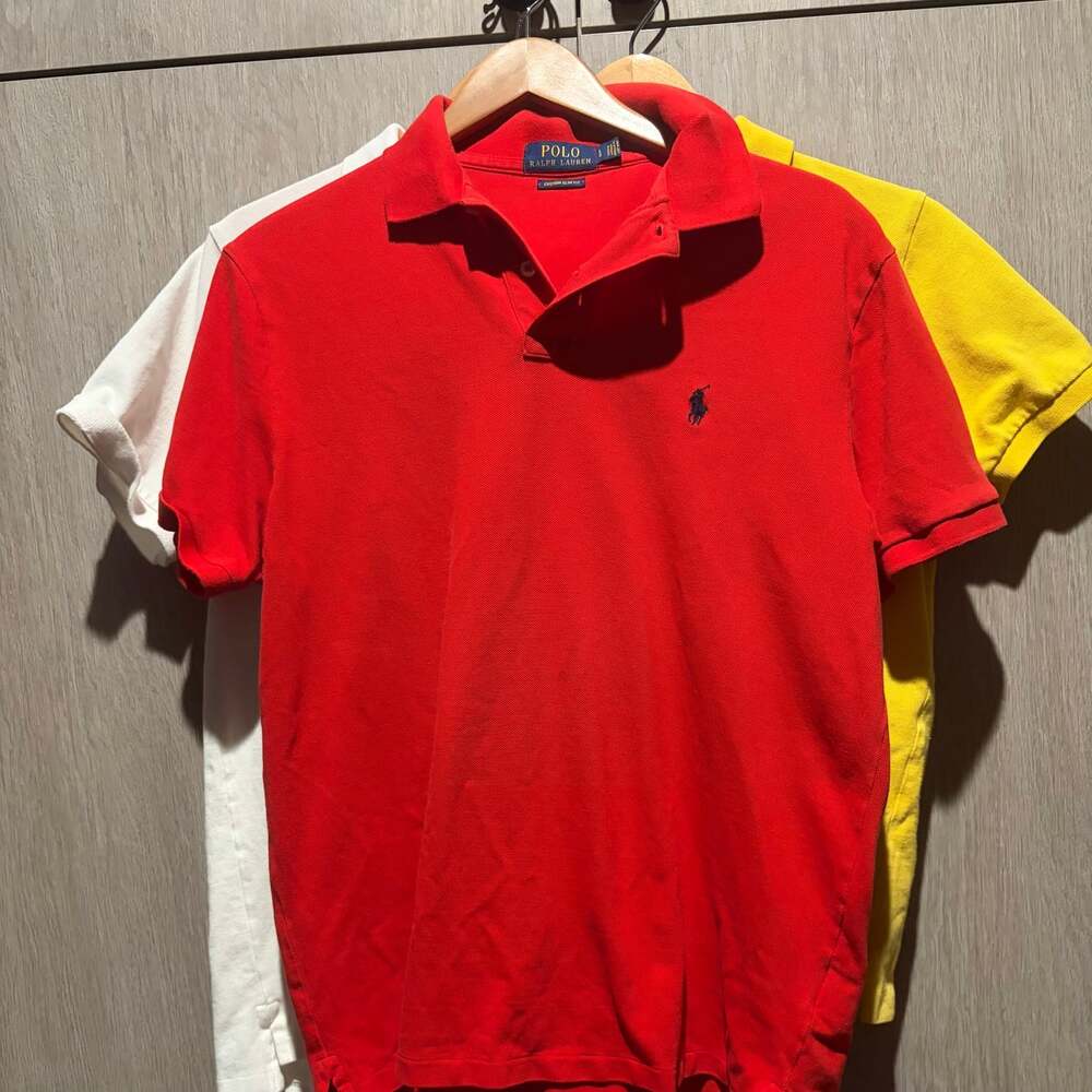 Ralph Lauren Polo Shirt Bundle 3 Pack Red White Yellow Men’s M L Preppy